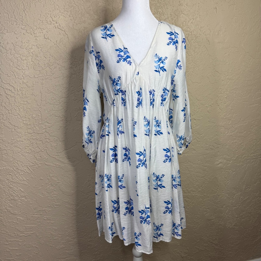 H&M‎ Floral Babydoll Dress Size S Coquette Cottagecore Coastal Boho Romantic